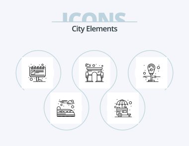 City Elements Line Icon Pack 5 Icon Design. tree. nature. traffic. garden. tree