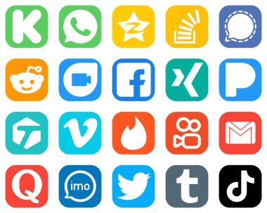 Complete Social Media Icon Pack 20 icons such as facebook. stock and google duo icons. Gradient Icon Set