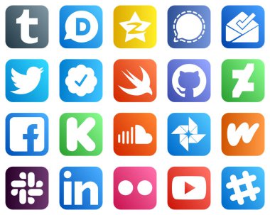 20 High Resolution Social Media Icons such as facebook. inbox. deviantart and swift icons. High quality and creative