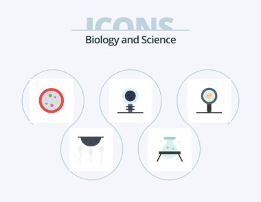 Biology Flat Icon Pack 5 Icon Design. chromosome. biology. dangerous. laboratory. equipment