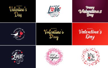 Love word art design with a heart-shaped background and a bokeh effect