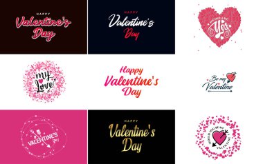 Happy Valentine's Day typography poster with handwritten calligraphy text. isolated on white background vector illustration