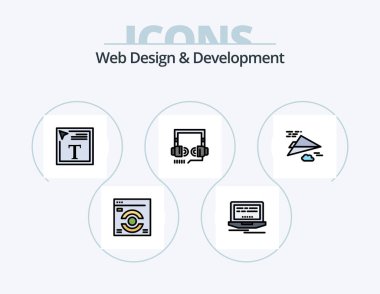 Web Design And Development Line Filled Icon Pack 5 Icon Design. design. web . monitor . web