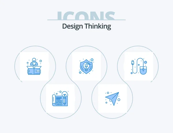 Design Thinking Blue Icon Pack Icon Design Computer Shield Send — Stock vektor