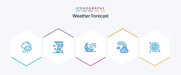 Weather Blue Icon Pack Including Rain Forecast Climate Filled Weather — Vetor de Stock