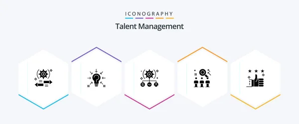 Talent Management Glyph Icon Pack Including Team Rescource Solution User — 图库矢量图片