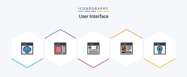 User Interface Filledline Icon Pack Including Interface Communication Sidebar User — Image vectorielle