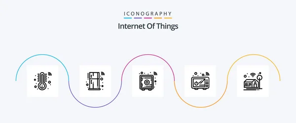 Internet Things Line Icon Pack Including Wifi Home Business Tools — Stockvector