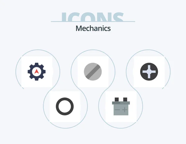 Mechanics Flat Icon Pack Icon Design Blade Screwdriver — Stock Vector