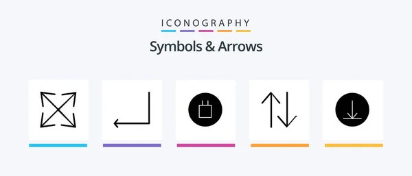 Symbols Arrows Glyph Icon Pack Including Symbols Circle Creative Icons — Stockový vektor