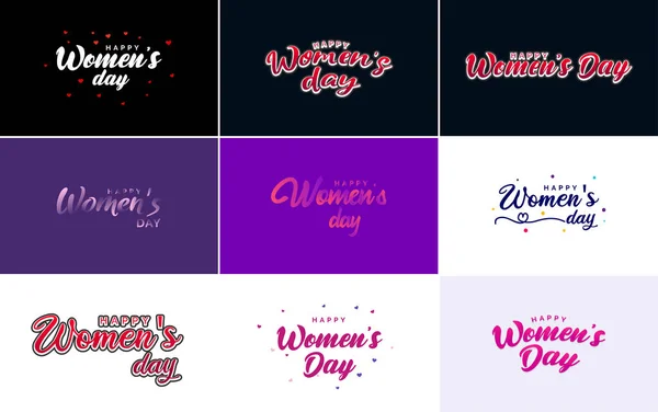 Abstract Happy Women Day Logo Women Face Love Vector Logo — Image vectorielle