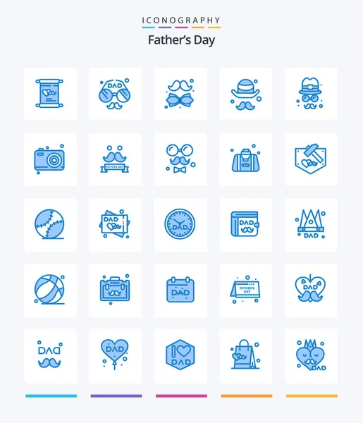 Creative Fathers Day Blue Icon Pack Fathers Brim Fathers Day — Stock Vector
