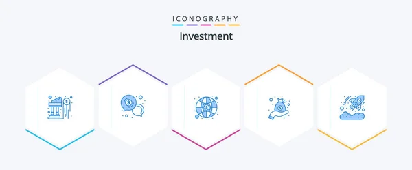 Инвестиции Blue Icon Pack Including Business Деньги Доллар Инвестиции Деньги — стоковый вектор