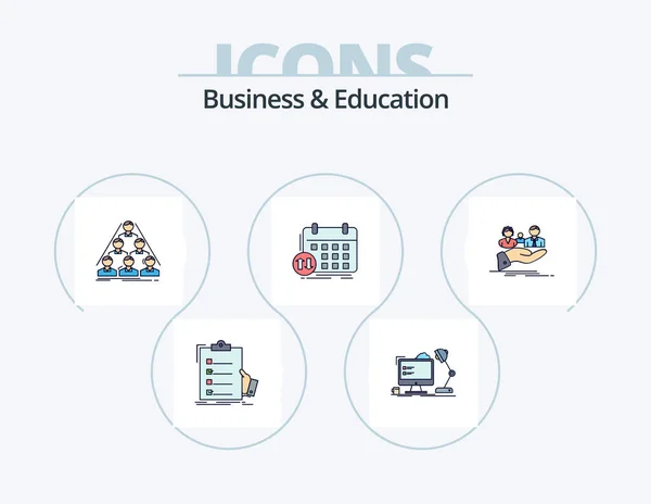 Business Education Line Filled Icon Pack Icon Design Answer Consultation — Stockvector