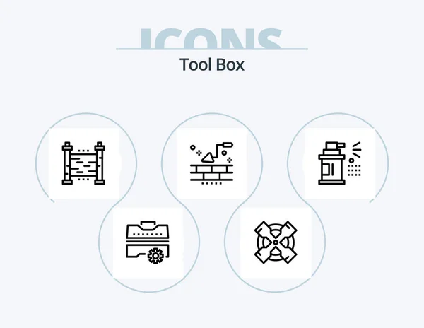 Tools Line Icon Pack Icon Design Construction Trowel Planning Building — Archivo Imágenes Vectoriales