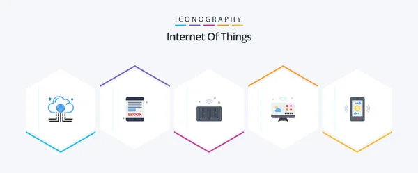 Internet Things Flat Icon Pack Including Mobile Dollar Internet Things — Stockvektor