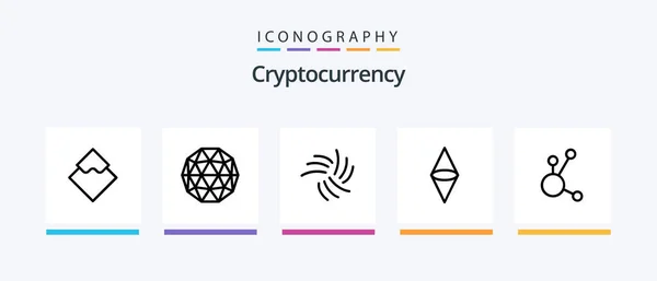 Cryptocurrency Line Icon Pack Including Coin Currency Bitcoin Cryptocurrency Coin — Vettoriale Stock