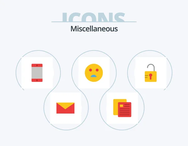 Miscellaneous Flat Icon Pack Icon Design School Cell Study School — Stok Vektör