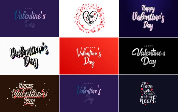 Valentine Lettering Heart Design Suitable Use Valentine Day Cards Invitations — Stok Vektör