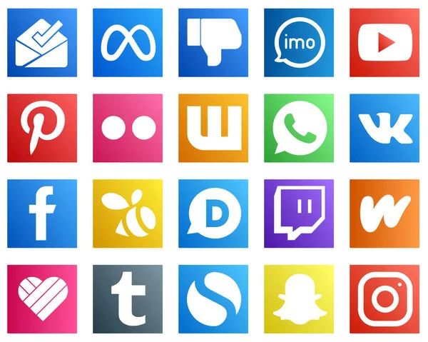 20 Social Media Icons for Your Marketing such as facebook. whatsapp. wattpad and flickr icons. Professional and clean