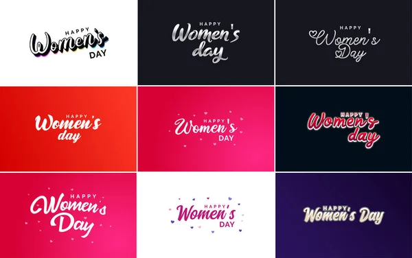 International Women Day Vector Hand Written Typography Background — Stockvektor
