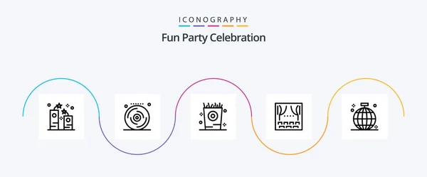 Party Line Icon Pack Including Ball Party Party Event Party — Stock Vector