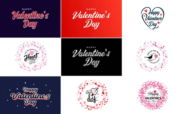 Happy Valentine's Day typography poster with handwritten calligraphy text. isolated on white background vector illustration