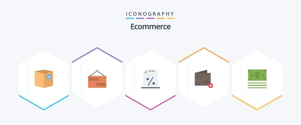 Ecommerce Flat Icon Pack Including Sign Commerce Tax — Vetor de Stock