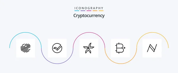 Cryptocurrency Line Icon Pack Including Bitcoin Crypto Crypto Currency Coin — Stok Vektör