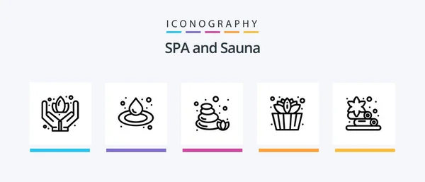 Sauna Line Icon Pack Including Sauna Creative Icons Design — Archivo Imágenes Vectoriales
