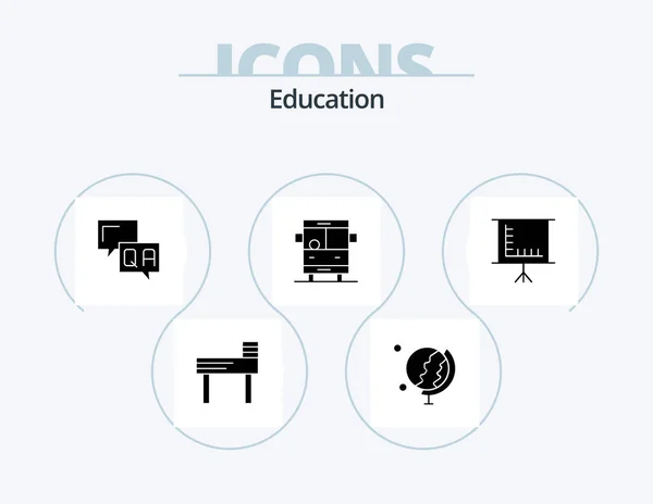 Education Glyph Icon Pack Icon Design School Answer Education — Stockvector