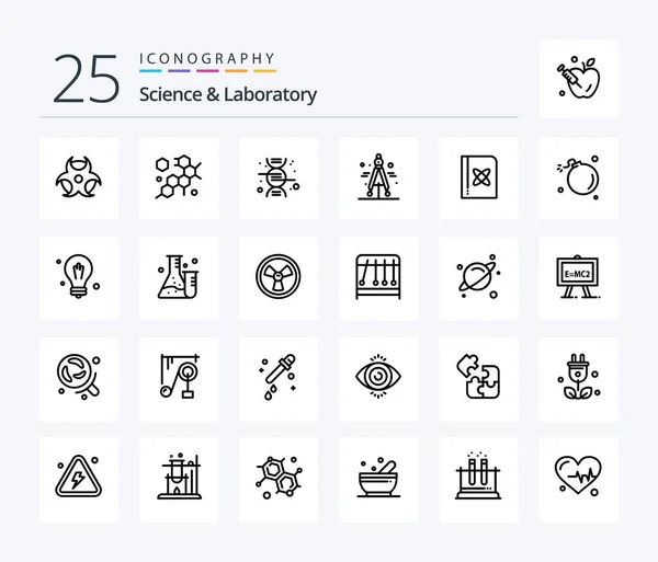 Science Line Icon Pack Including Comet Science Science Physics Book — Stockvector