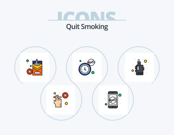 Quit Smoking Line Filled Icon Pack Icon Design Allowed Smoke — Wektor stockowy