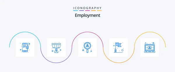 Employment Blue Icon Pack Including User Engineer User Employee Target — Stockvector