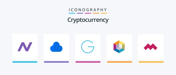 Cryptocurrency Flat Icon Pack Including Cryptocurrency Mysterium Coin Crypto Currency — Stockvektor