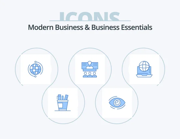 Modern Business Business Essentials Blue Icon Pack Icon Design Connection — Stok Vektör
