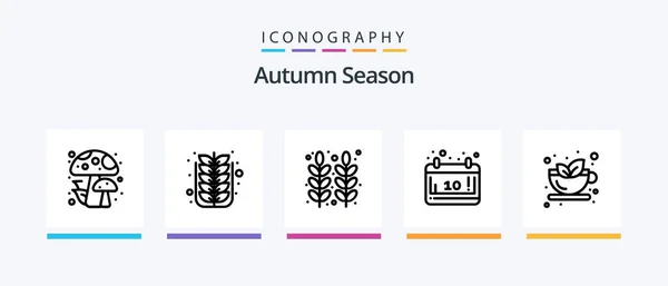 Autumn Line Icon Pack Including Nature Leaf Poison Autumn Food — Stockvektor