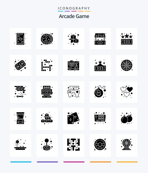 Creative Arcade Glyph Black Иконка Пакет Fun Играть Кубы Игра — стоковый вектор