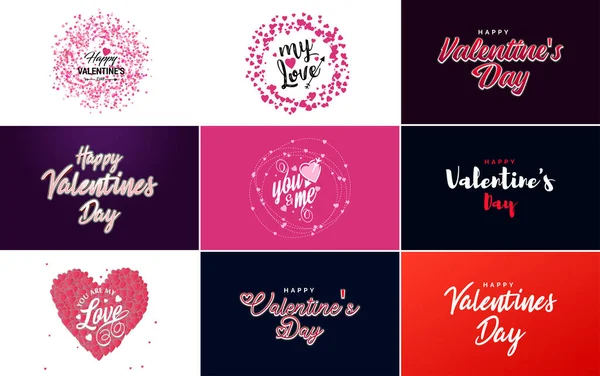 Valentine Lettering Heart Design Suitable Use Valentine Day Cards Invitations — Vetor de Stock