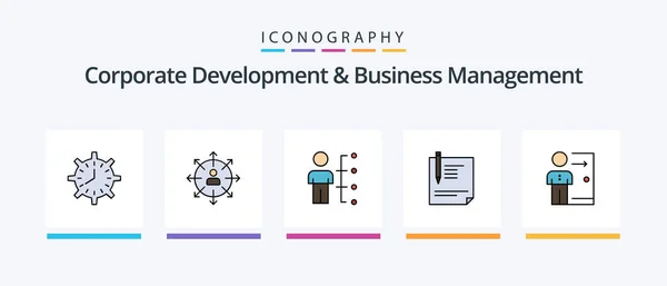 Corporate Development Business Management Line Filled Icon Pack Including Tools — Wektor stockowy