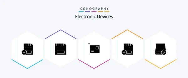 Devices Glyph Icon Pack Including Devices Computers Gadget Hardware Computers — Vettoriale Stock