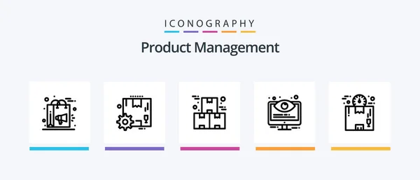Product Management Line Icon Pack Including Campaign Marketing Inbox Digital — Stockvektor