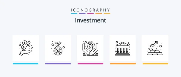Investment Line Icon Pack Including Money Ecommerce Hands Buy Hand — Wektor stockowy