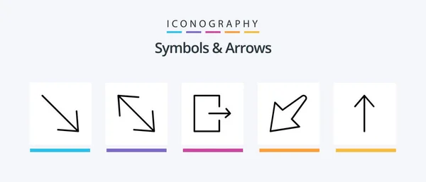 Symbols Arrows Line Icon Pack Including Right Repeat Move Arrow — Stok Vektör