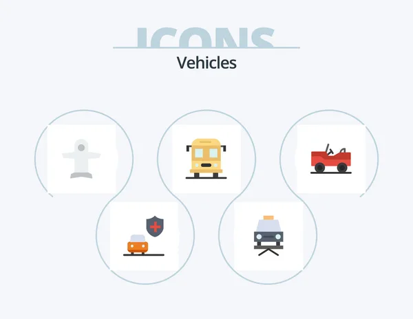 Vehicles Flat Icon Pack Icon Design Van Transport Vehicle Transport — Vector de stock