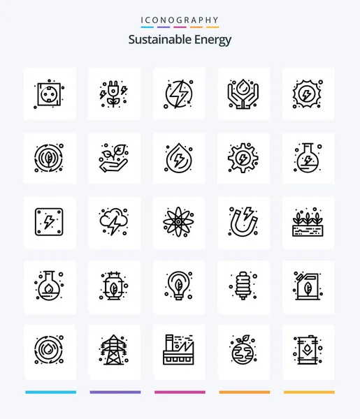 Creative Sustainable Energy Outline Icon Pack Renewable Medicine Charge Green — Stockový vektor