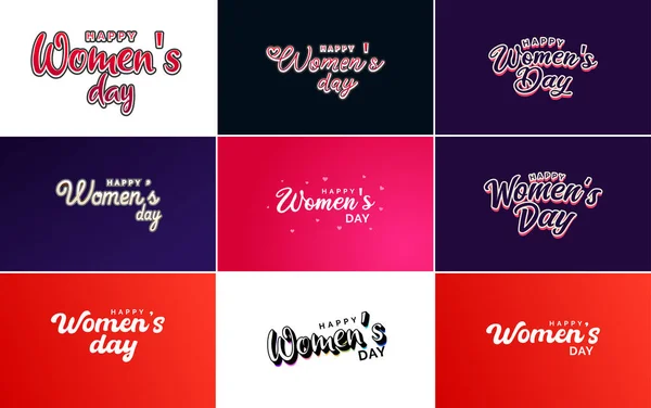 Abstract Happy Women Day Logo Women Face Love Vector Design — Διανυσματικό Αρχείο
