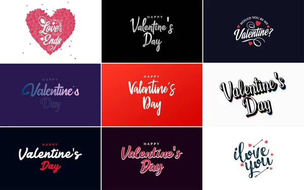 Valentine Lettering Heart Design Suitable Use Valentine Day Cards Invitations — Wektor stockowy