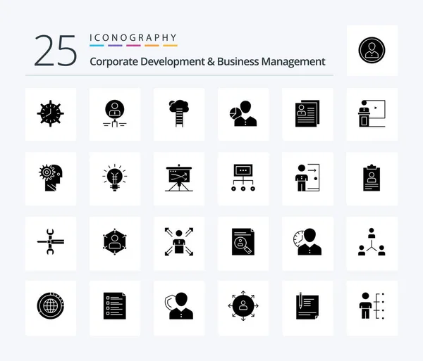 Corporate Development Business Management Solid Glyph Icon Pack Including Career — Vetor de Stock