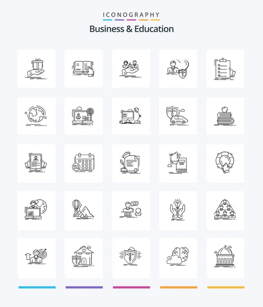 Creative Business Education Outline Icon Pack Home Insurance Literature Hand — Stockvektor